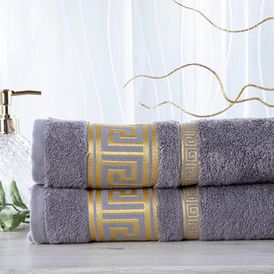 Sada 2 kusů bambusových ručníků ROMA tmavě šedá 50 x 100 cm 1