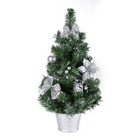 Vánoční stromek zdobený POINSETTIA 50 cm, stříbrná 1