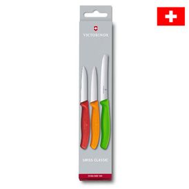 Nerezové kuchyňské nože VICTORINOX SWISS CLASSIC s barevnými rukojeťmi 3 ks 1