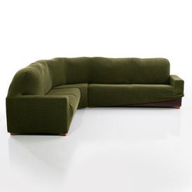 Super strečové potahy NIAGARA zelená, rohová sedačka (š. 340 - 540 cm) 1