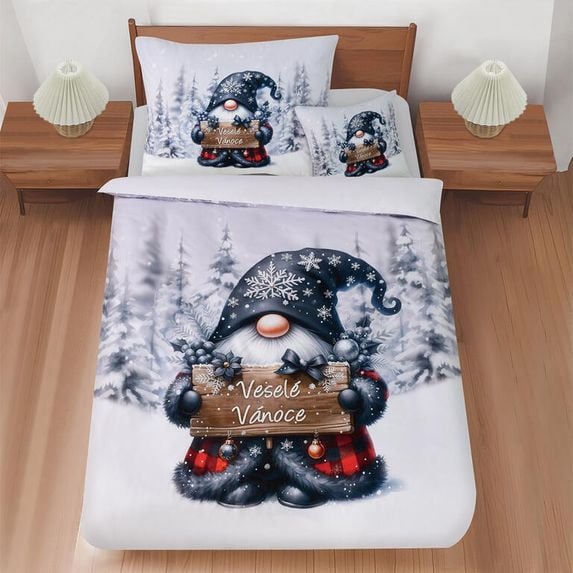 Ložní povlečení z mikrosaténu 3D SKŘÍTEK V LESE 1