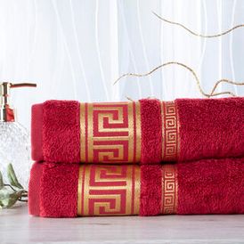 Sada 2 kusů bambusových ručníků ROMA vínová 50 x 100 cm 1